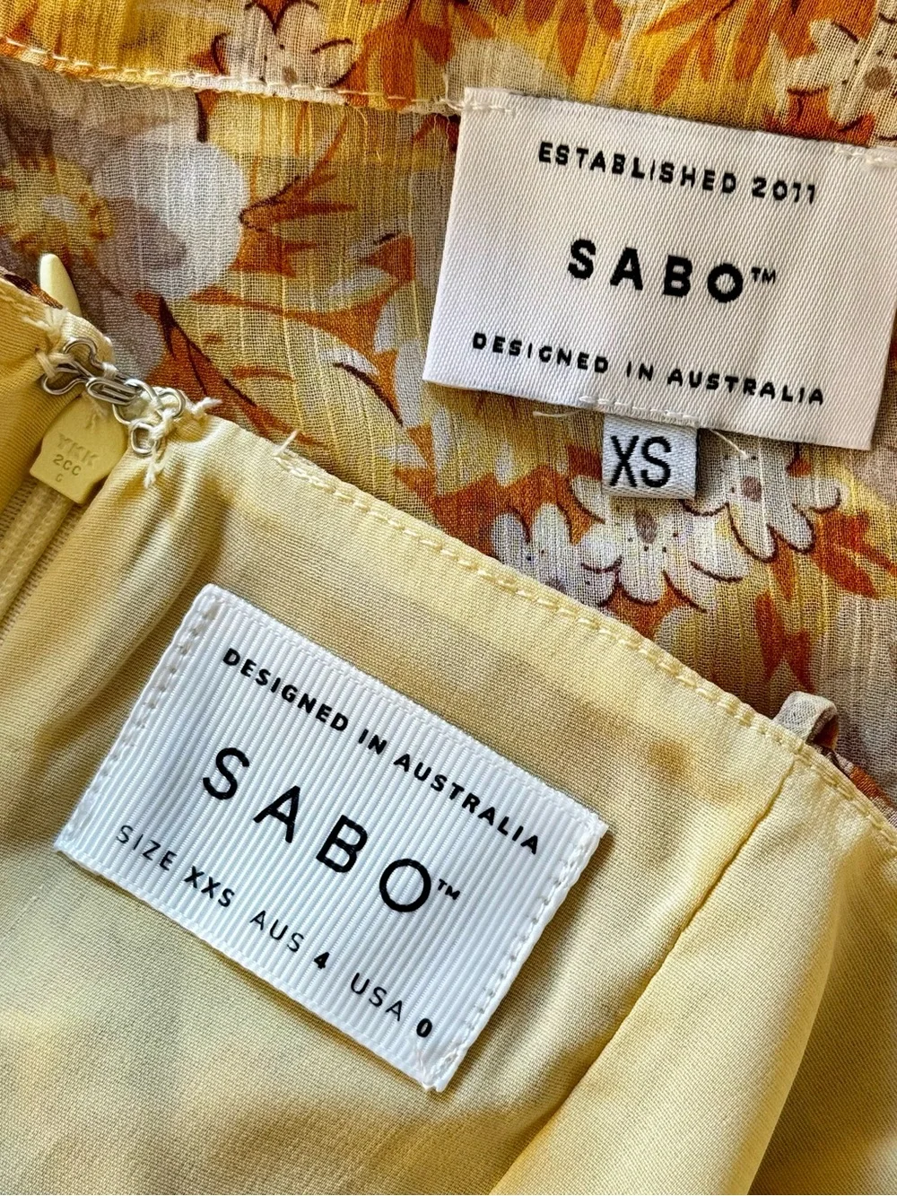 Sabo Skirt Reece Cami Dress & Matching Button Down Shirt Set, Yellow Floral – XS